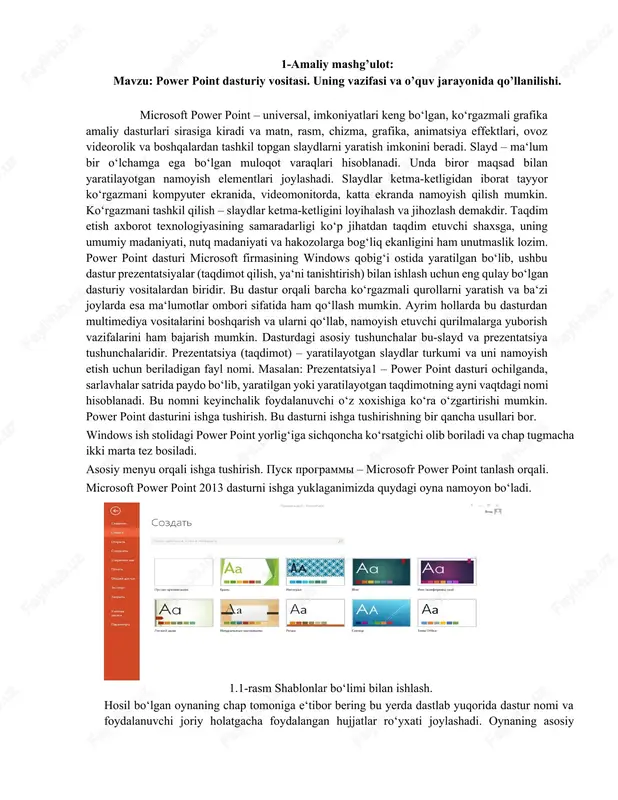 power point dasturiy vositasi — DOCX