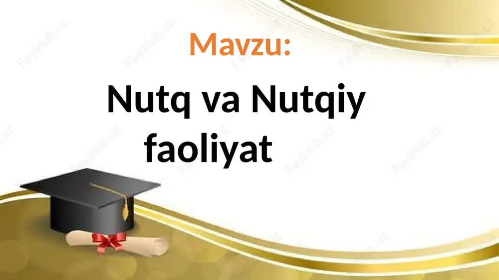 nutq va nutqiy faoliyat — PPTX