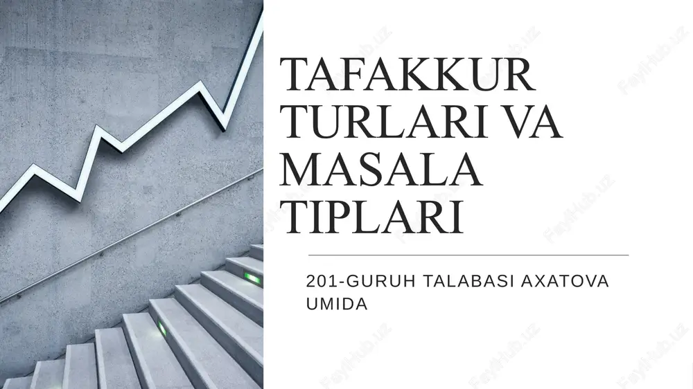 tafakkur turlari va masala tiplari — PPTX