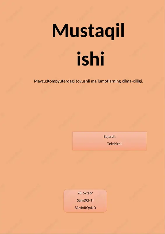 kompyuterdagi tovushli ma’lumotlarning xilma-xilligi — DOCX