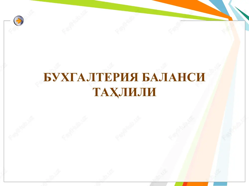 buxgalteriya balansi tahlili — PPT