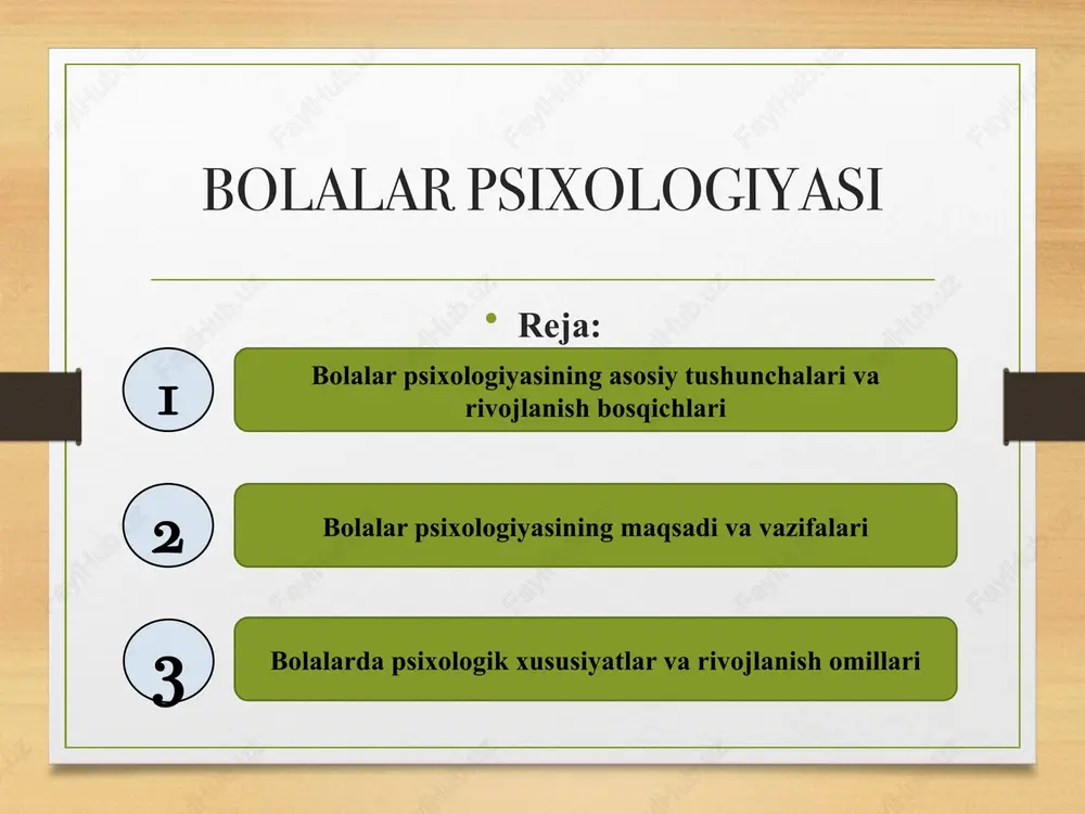 bolalar psixologiyasi — PPTX