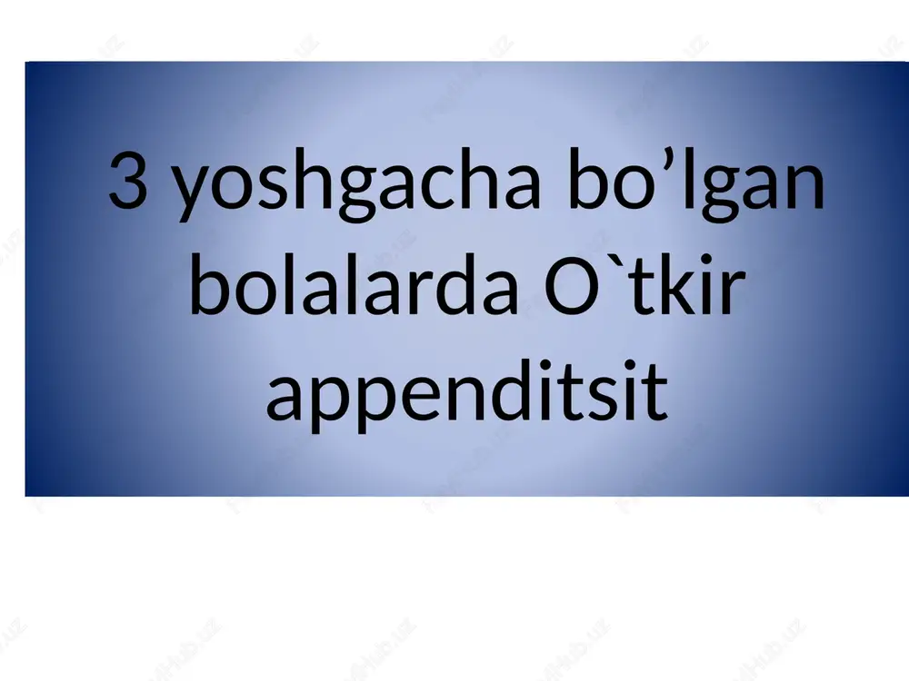 o`tkir appenditsit — PPTX