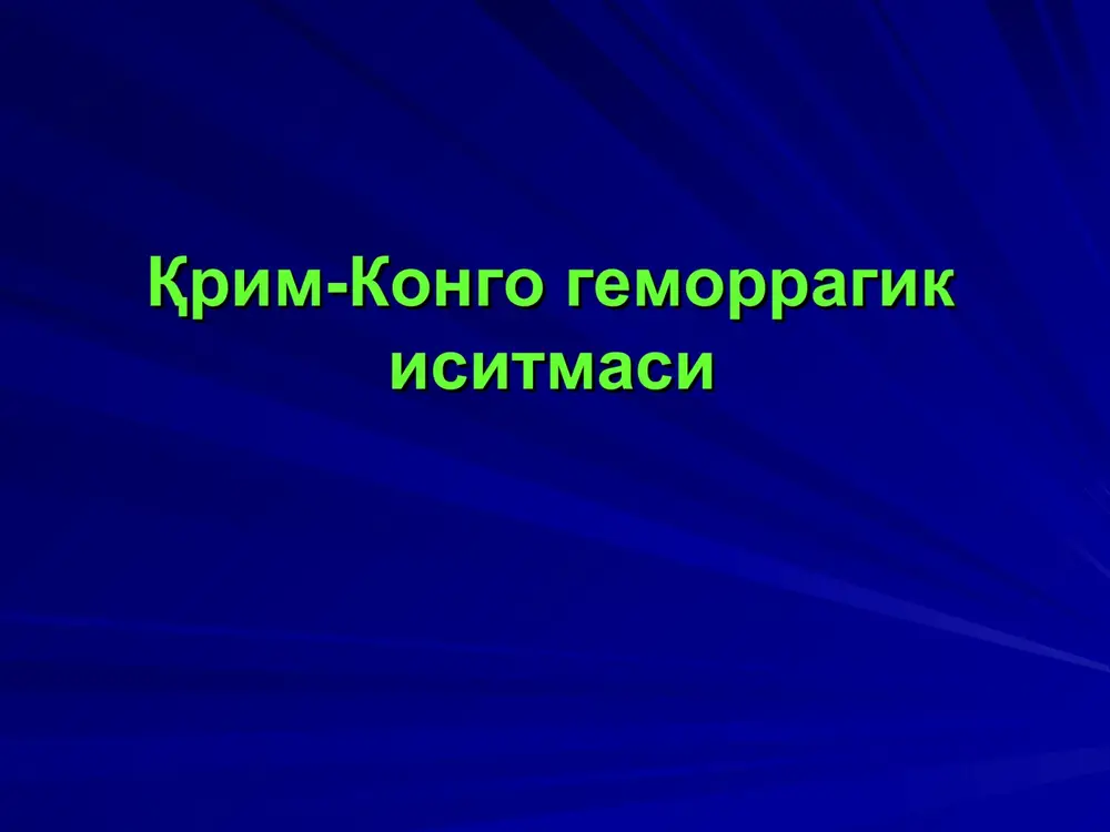qrim-kongo gemorragik isitmasi — PPT
