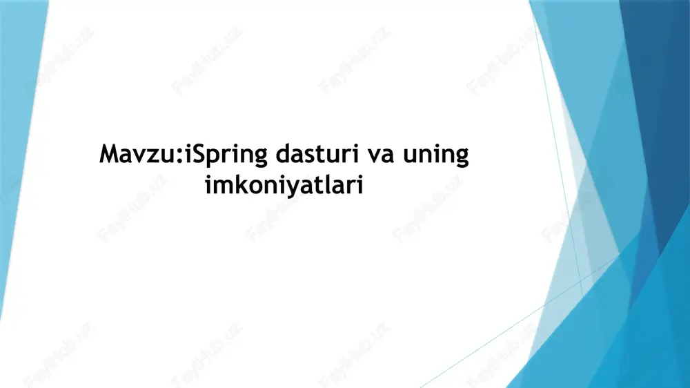 ispring dasturining imkoniyatlari — PPTX