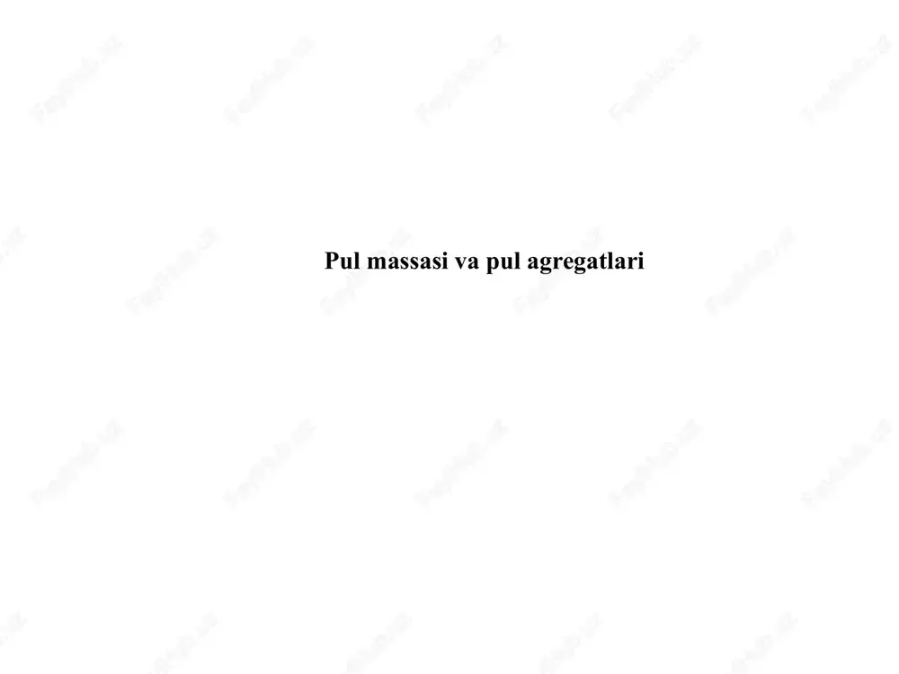 pul massasi va pul agregatlari — PPTX