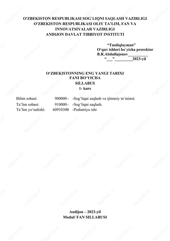 o'zbekistonning eng yangi tarixi — DOCX