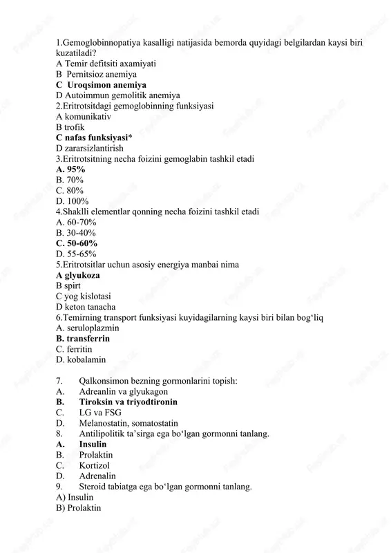 gemoglobinnopatiya kasalligi — DOCX