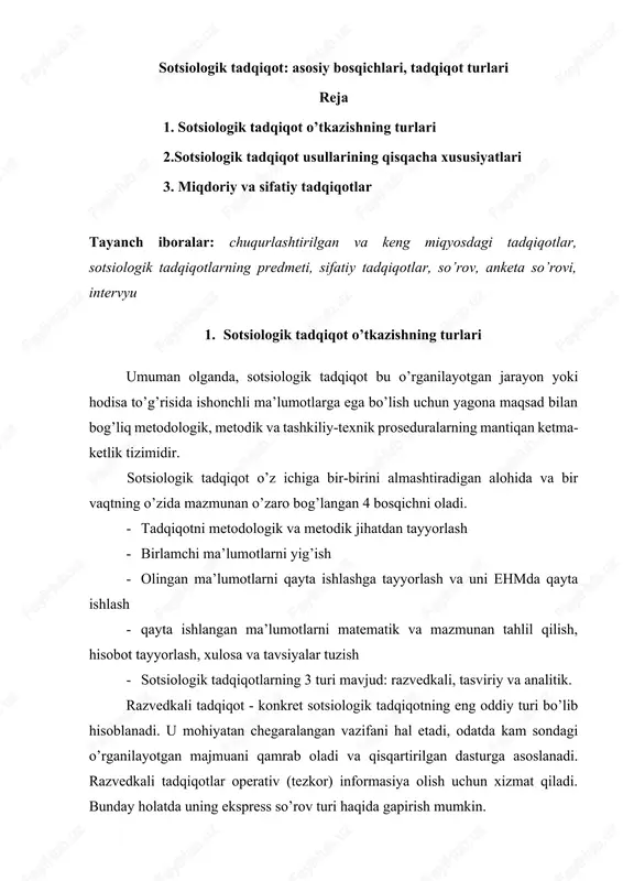 sotsiologik tadqiqot — DOCX