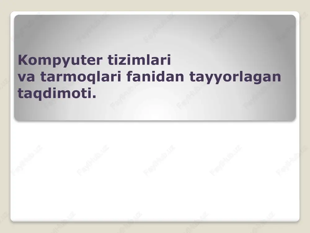 mikroprotsessor va razryadligi — PPTX