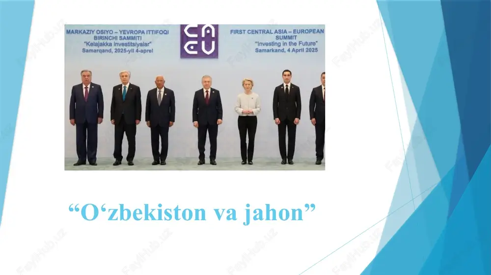o`zbekiston va jahon — PPTX