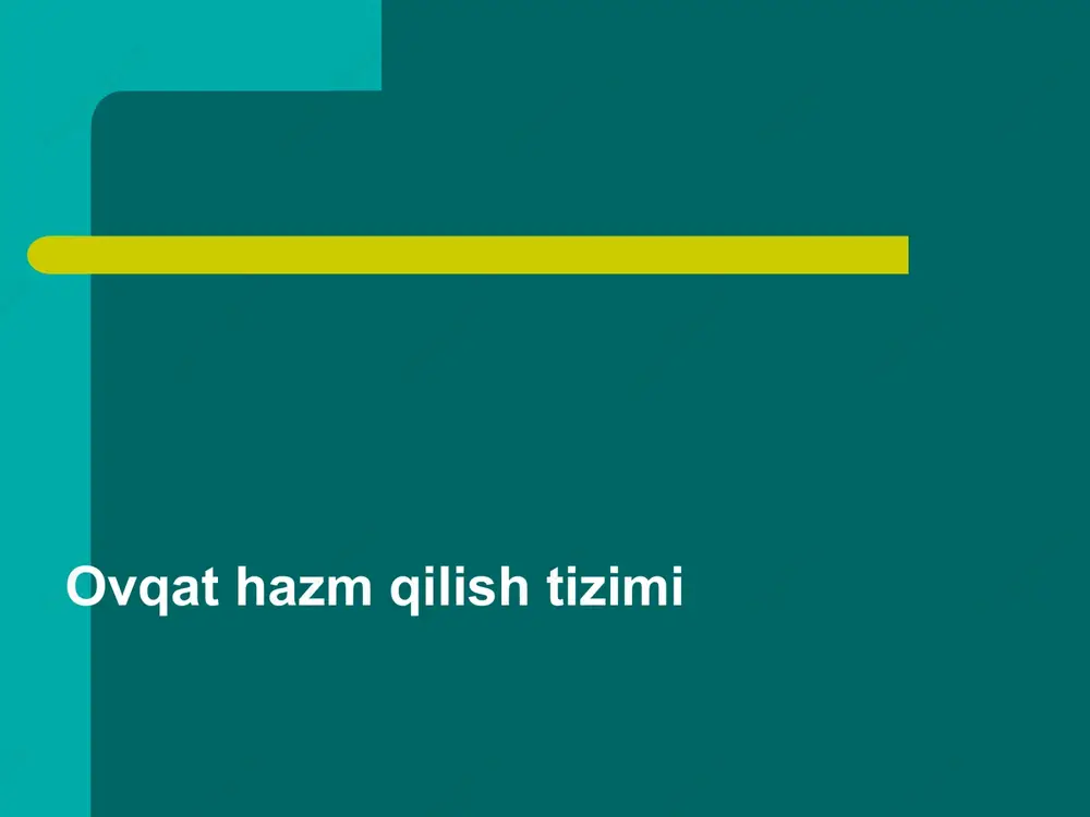 ovqat hazm qilish tizimi — PPT