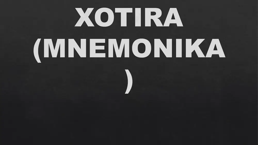 xotira (mnemonika) — PPTX