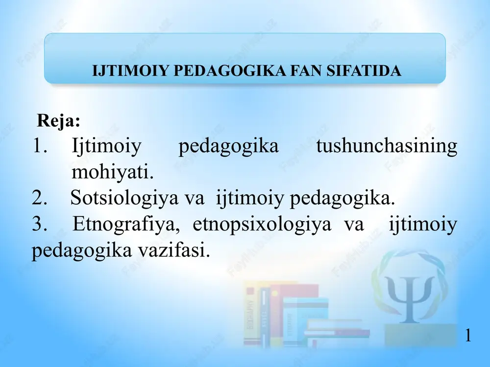 ijtimoiy pedagogika fan sifatida — PPTX