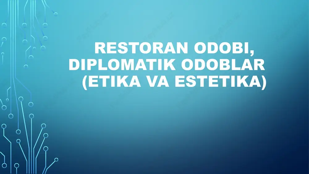 diplomatik stol qoidalari — PPTX