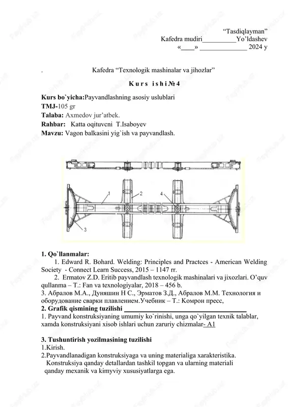 texnologik mashinalar va jihozlar — DOCX