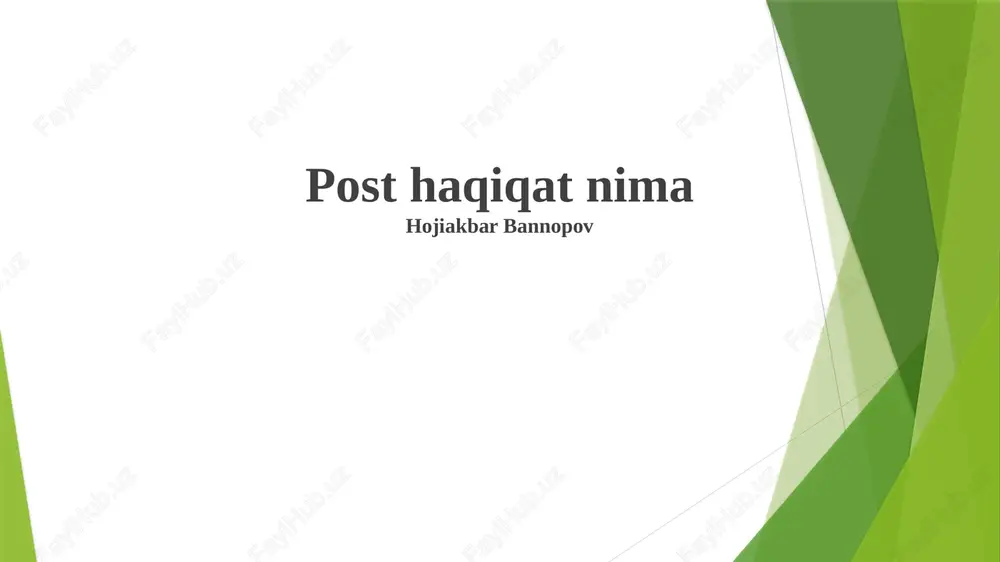 post-haqiqat mexanikasi — PPTX