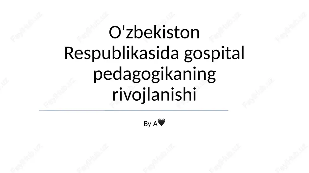 kasalxona pedagogikasi tarixiy konteksti — PPTX