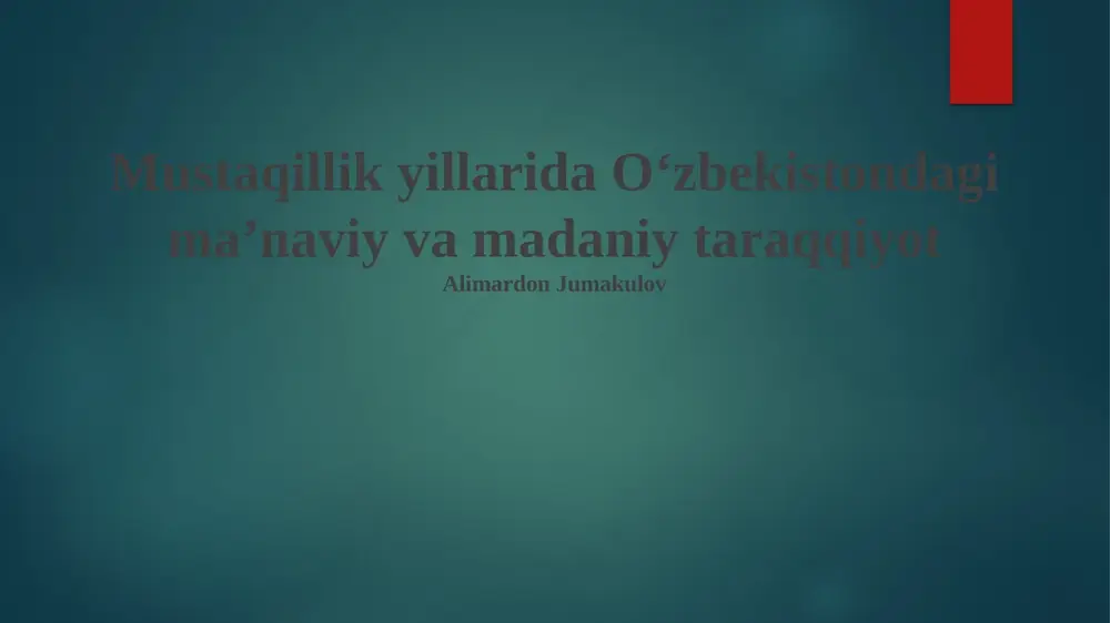ko'chmanchi madaniyatining ta'siri — PPTX
