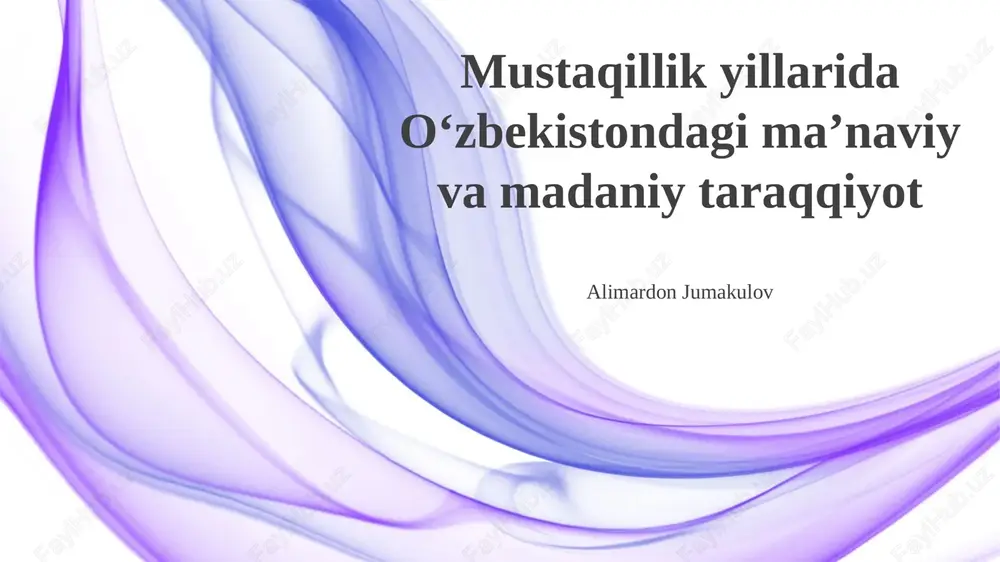 diniy uyg'onish va islomning rolı — PPTX
