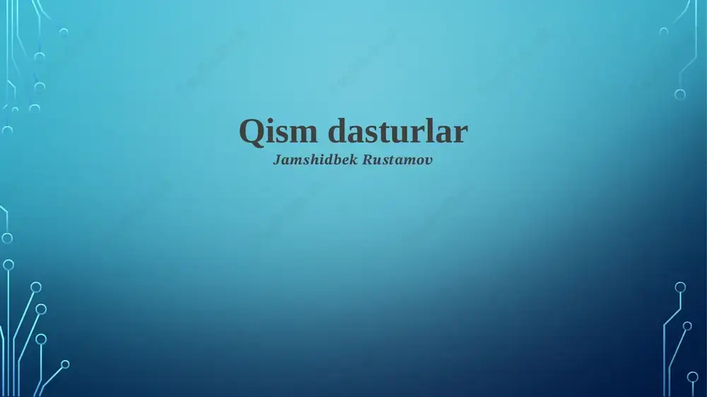 qism dasturlar — PPTX