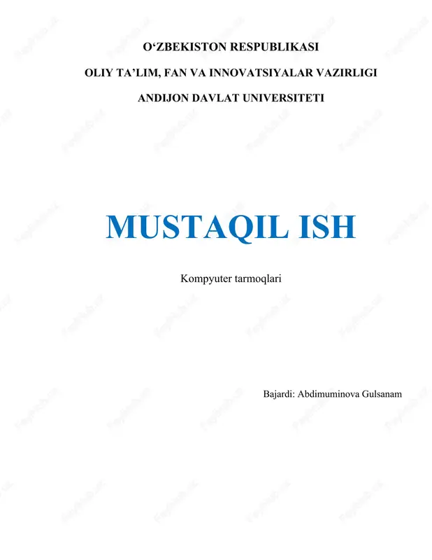 kompyuter tarmoqlari — DOCX