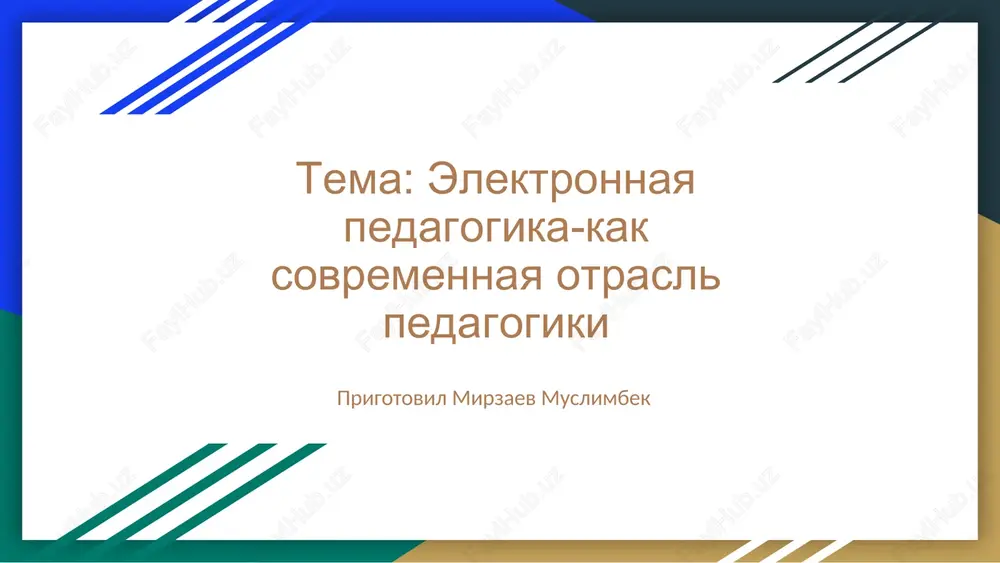 elektronnaya pedagogika — PPTX