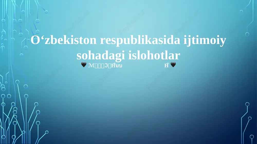 ijtimoiy sohada islohotlar — PPTX