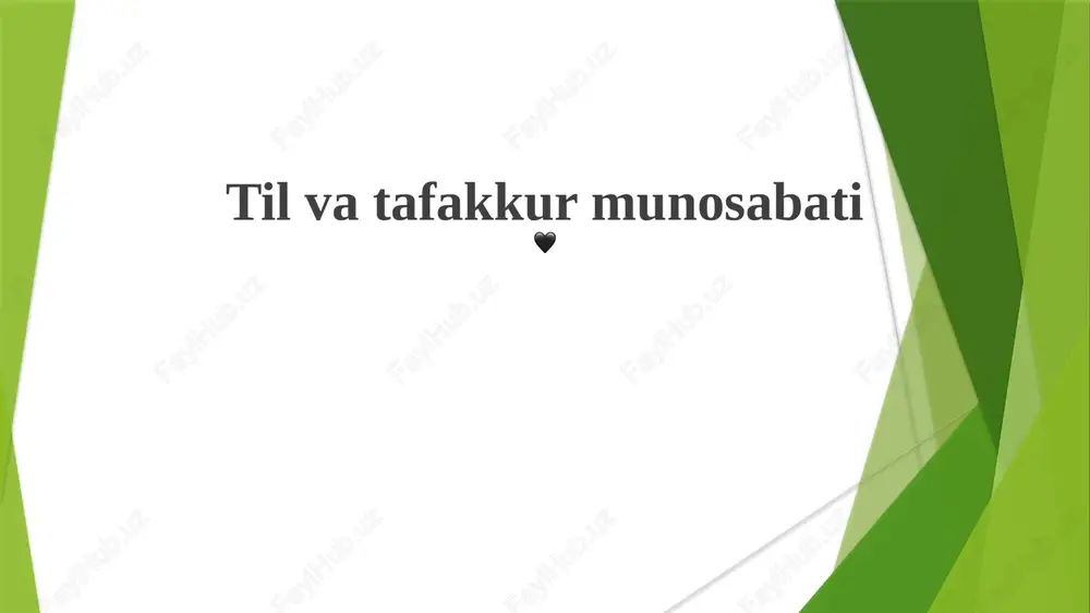til va tafakkur munosabati — PPTX