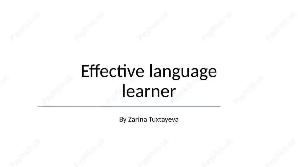 effective language learner — PPTX