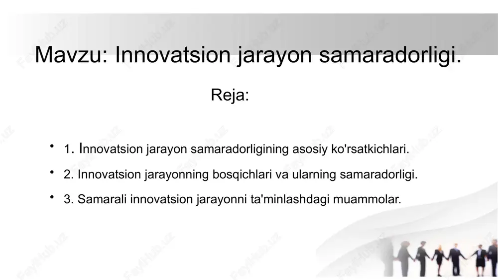 innovatsion jarayon samaradorligi — PPTX
