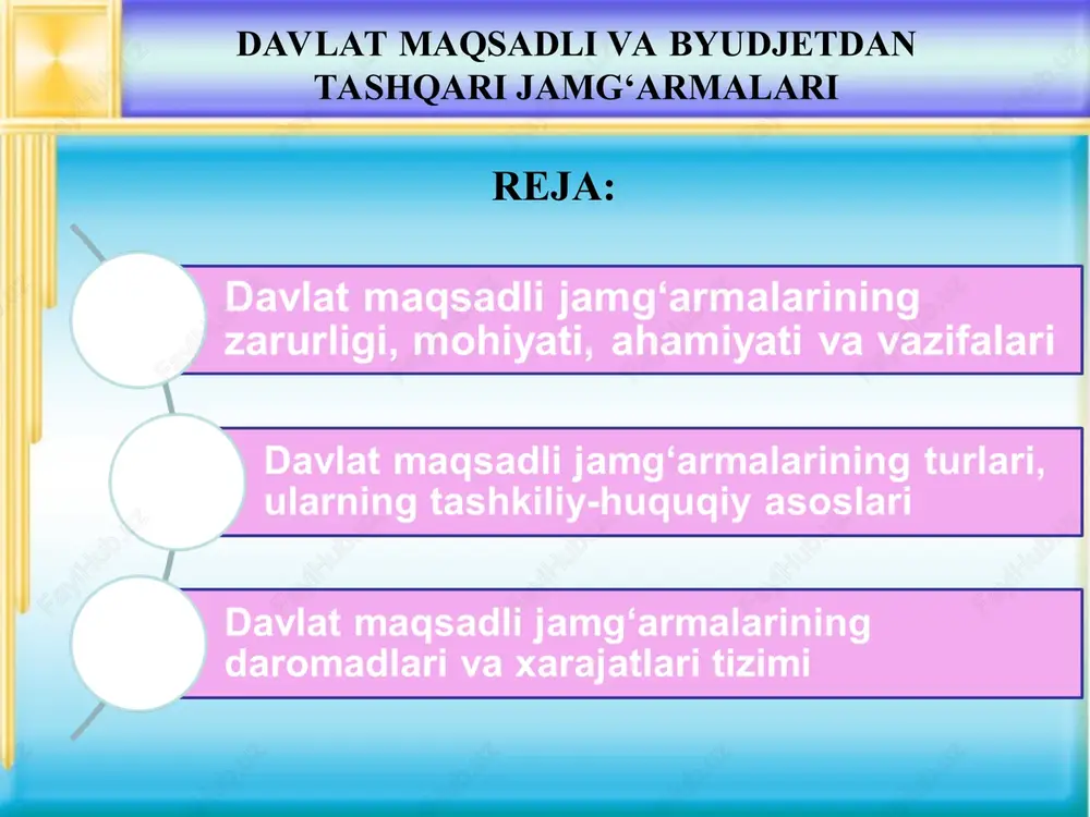 davlat maqsadli va byudjetdan tashqari jamg‘armalari — PPT