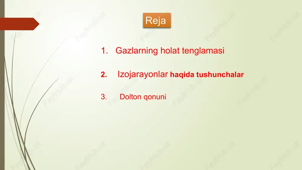 gazlarning holat tenglamalari — PPTX