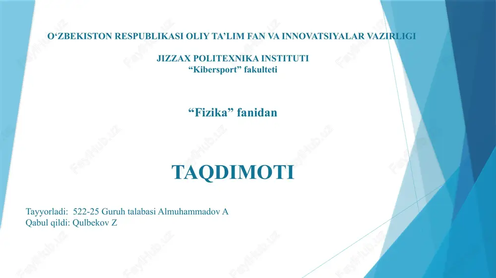 fizik kattaliklar oʻlchash xatoliklar turlari — PPTX