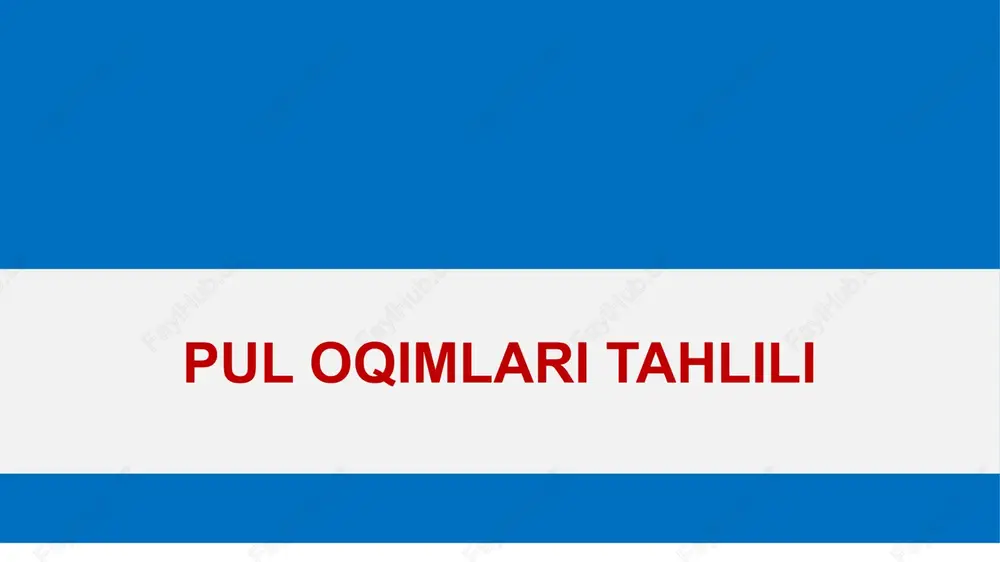 pul oqimlari tahlili — PPTX