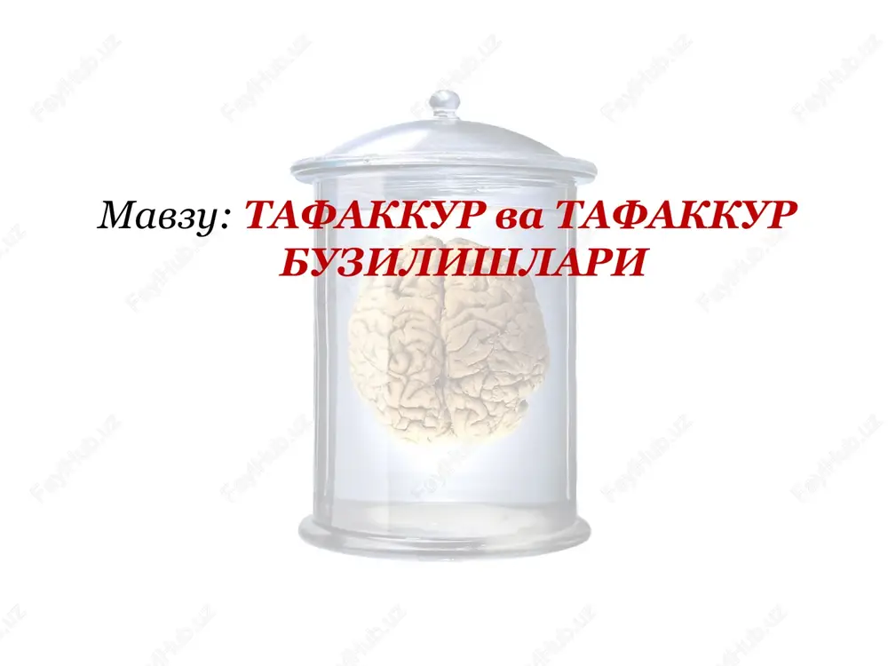tafakkur va tafakkur buzilishlari — PPTX
