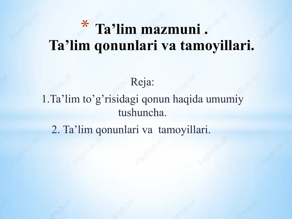 ta’lim to’g’risida giqonun — PPTX
