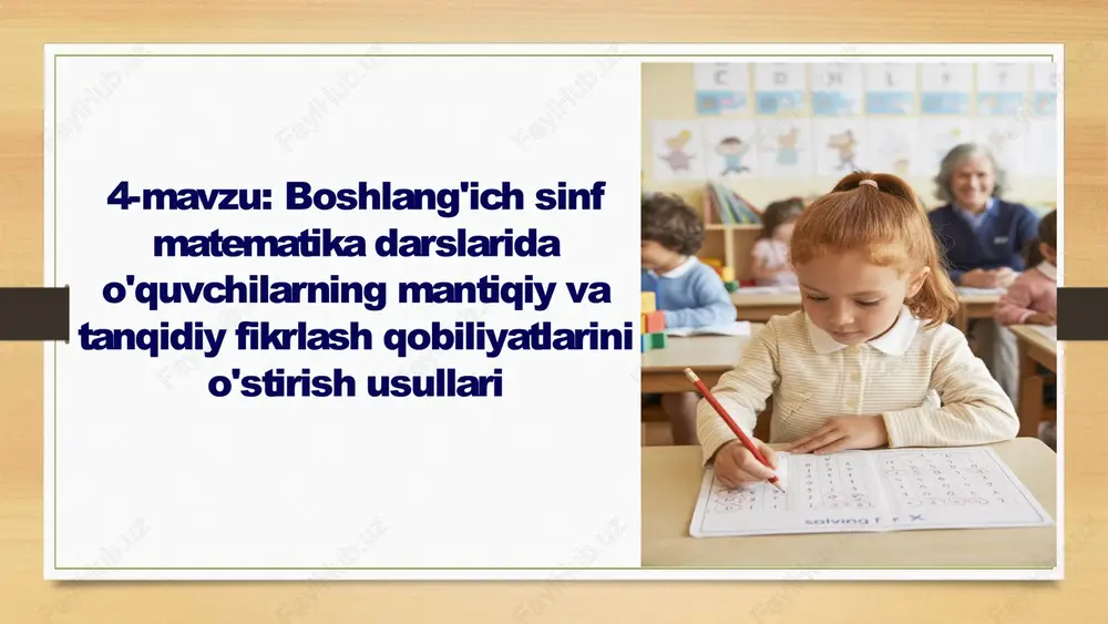 boshlang'ich sinf matematika darslari — PPTX