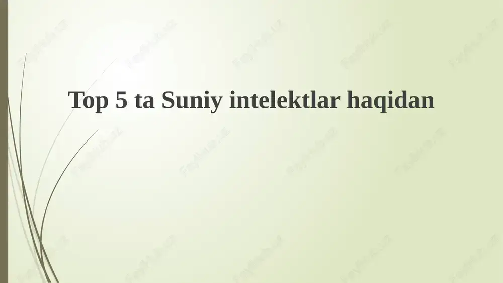 sun'iy intellekt bilan tanishing — PPTX