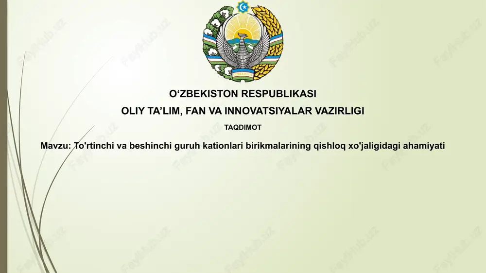 to'rtinchi va beshinchi guruh kationlari — PPTX