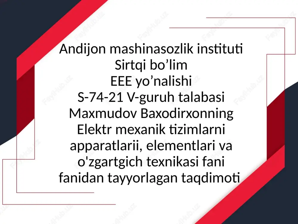elektrmexanika — PPTX