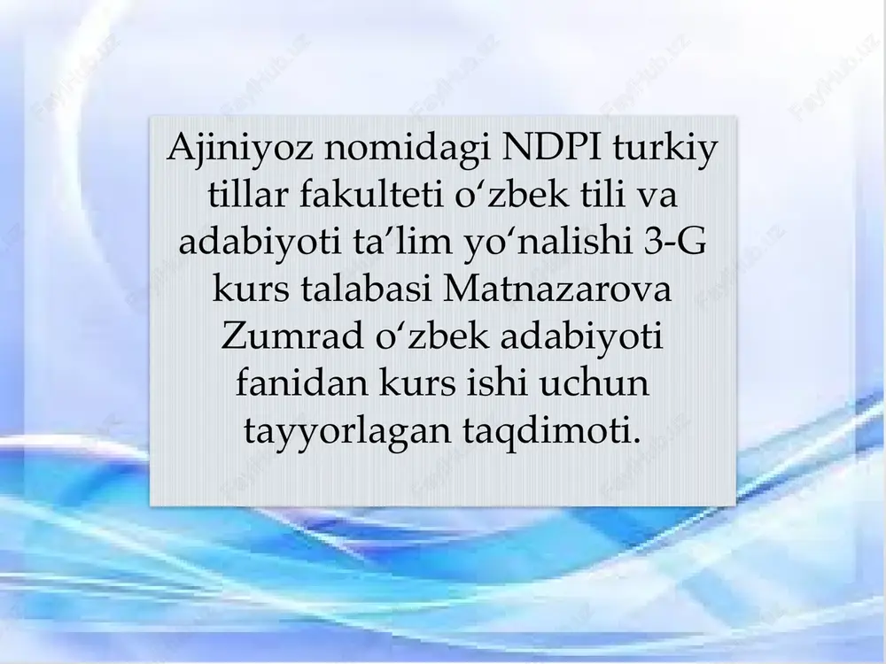 muhammad aminxo`ja muqimiy — PPTX