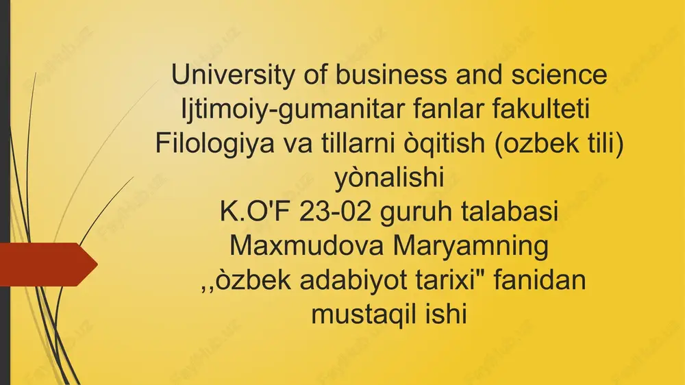 òzbek adabiyot tarixi — PPTX