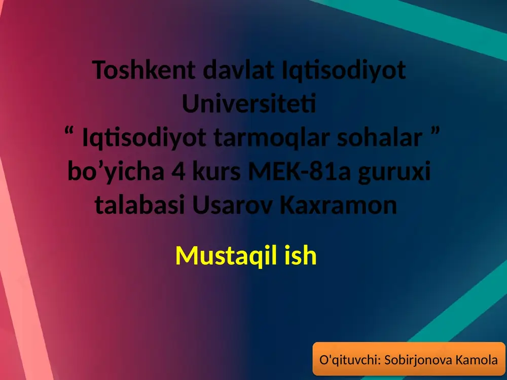 mintakaviy iktisodiy siyosat — PPTX