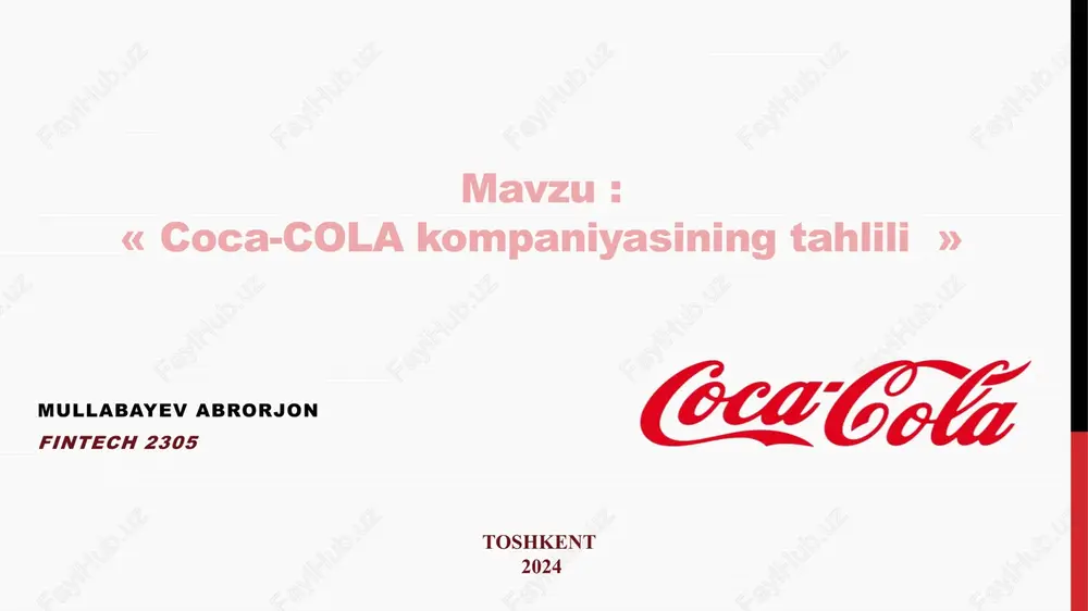 coca cola — PPTX