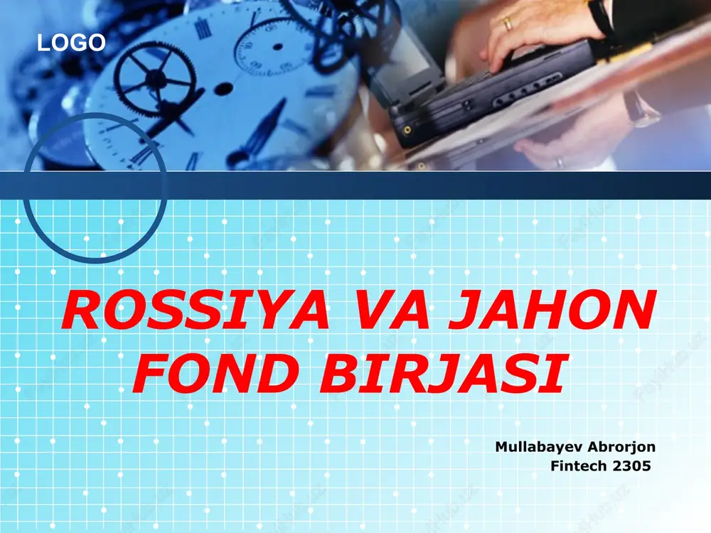 rossiya va jahon fond birjasi — PPTX