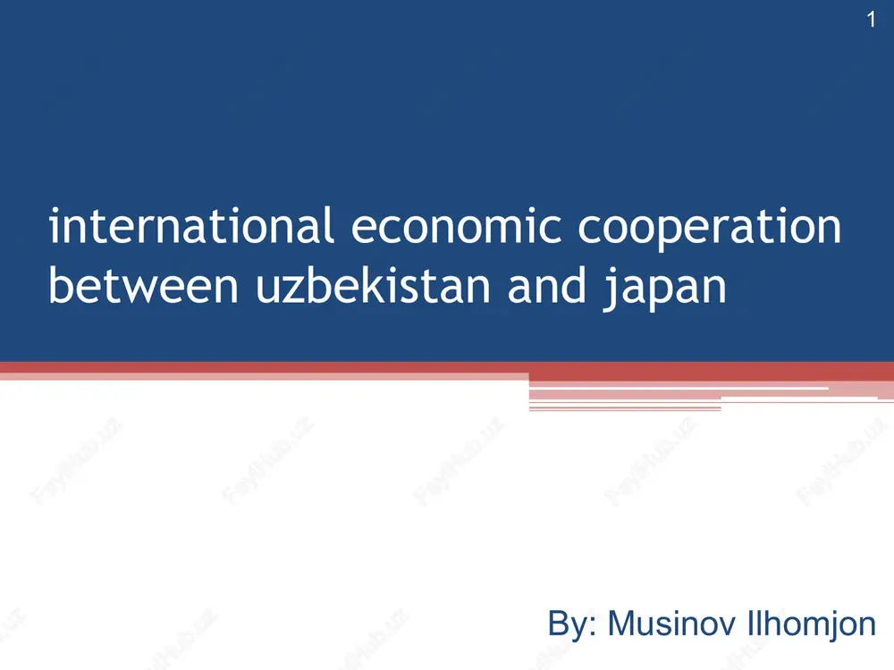 international economic cooperation between uzbekistan and japan — PPT