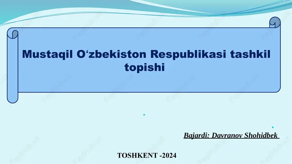 mustaqil oʻzbekiston respublikasi tashkiltopishi — PPTX