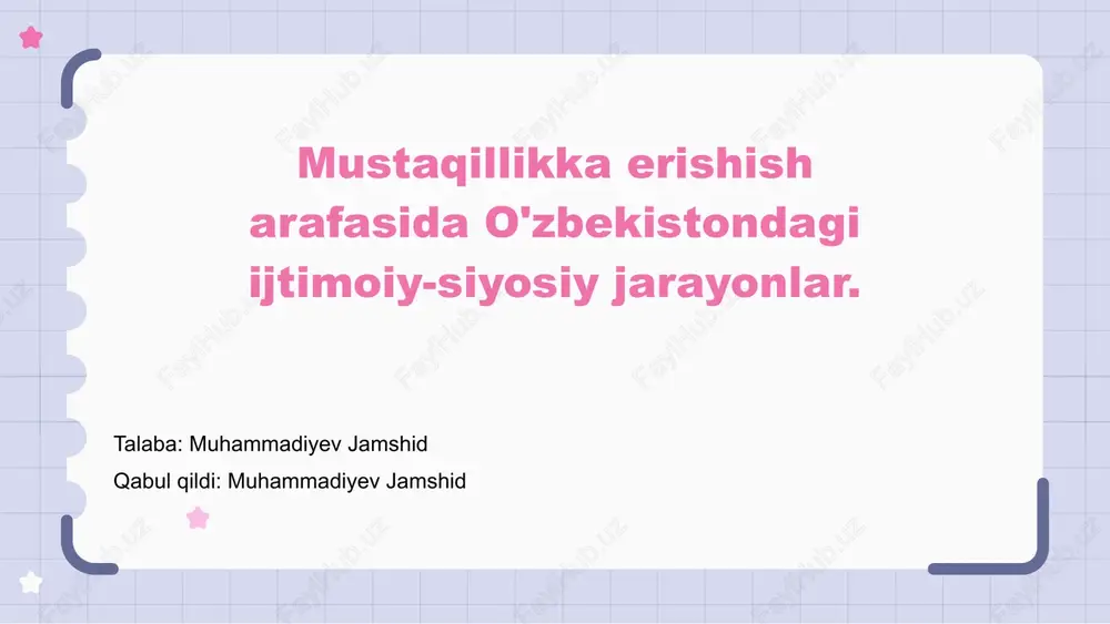 o'zbekistonning tarixiy ma'lumotlari — PPTX