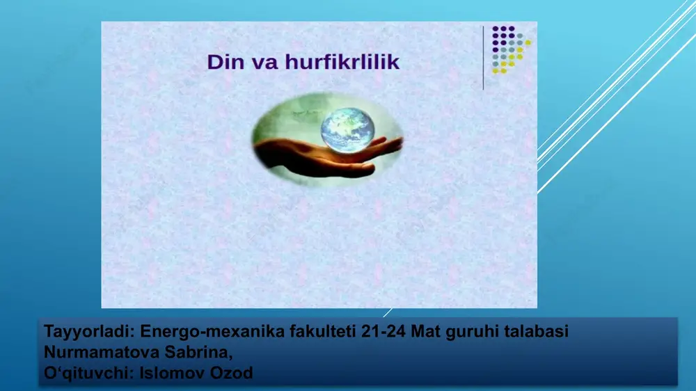 din va hurfikrlilik — PPTX